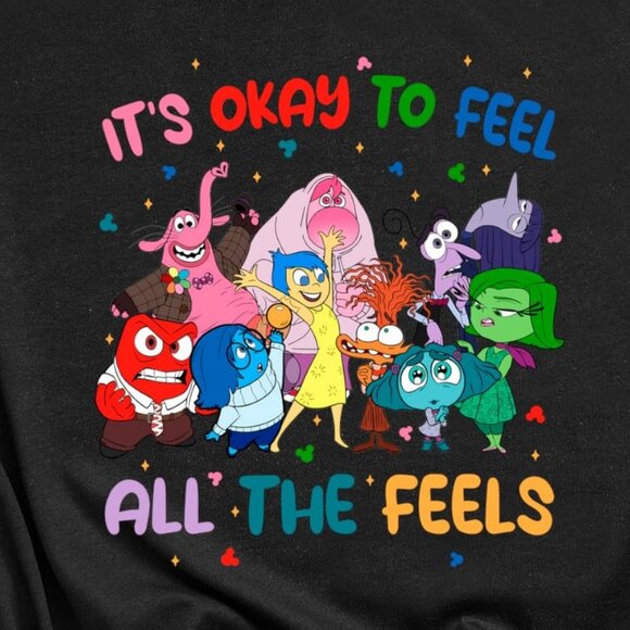 Inside Out Feel All The Feels Inclusion Therapy Graphic T-Shirt Speech Teacher - Picture 2 of 5